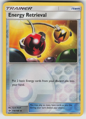 Energy Retrieval 116/149 Reverse Holo Sun & Moon Base Set Uncommon