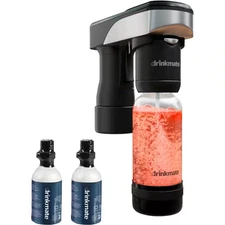 Black Portable Spritzer Machine with 0.5L Reusable BPA Free Carbonating Bottle,
