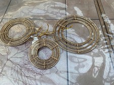 3 x Metall Deko Ringe 3er Set gold ca. 12 /10 / ß cm - Hänge Wand Blumenkranz W