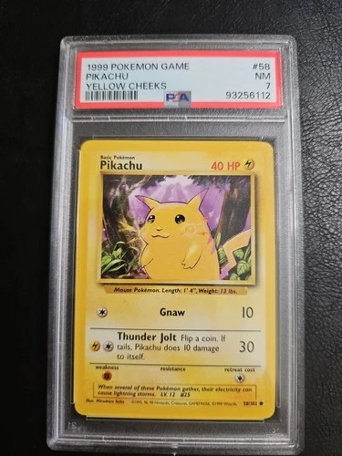 1999 POKEMON GAME PIKACHU YELLOW CHEEKS PSA 7
