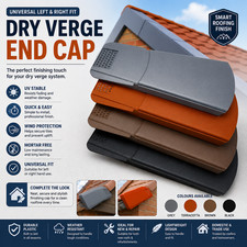 Universal Roof Dry Verge End Cap Plastic Tile Edge Trim Roofing System Cap