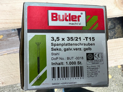 Marken Holzschrauben seko 3,5x35mm 1000Stück verzinkt / Cont2Pal4a