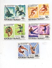 Malagasy/Madagascar used Scott 543-44 C153-55 Olympics