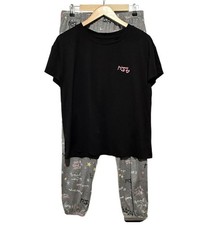 JoySpun Women's 2-Piece Short Sleeve Pajama Set Size M 8-10 