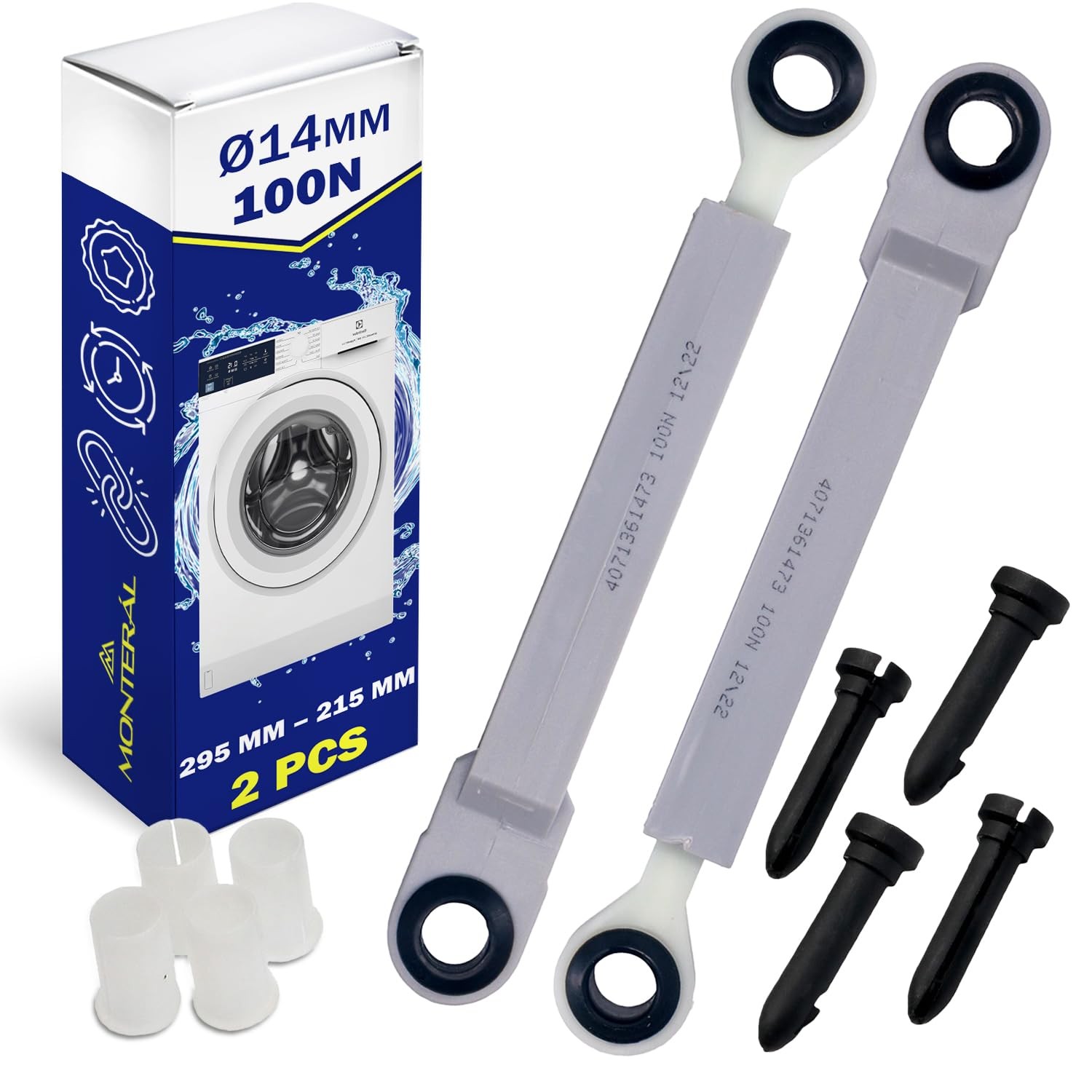 Amortisseur pour machine à laver 100N Ø14mm robuste avec vérin en acier zingué