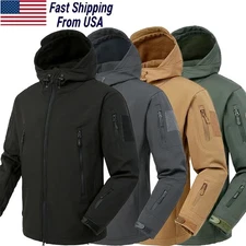 Men's Waterproof Ski Jacket Winter Warm Jackets Snow Thermal Fleece Work Coat US