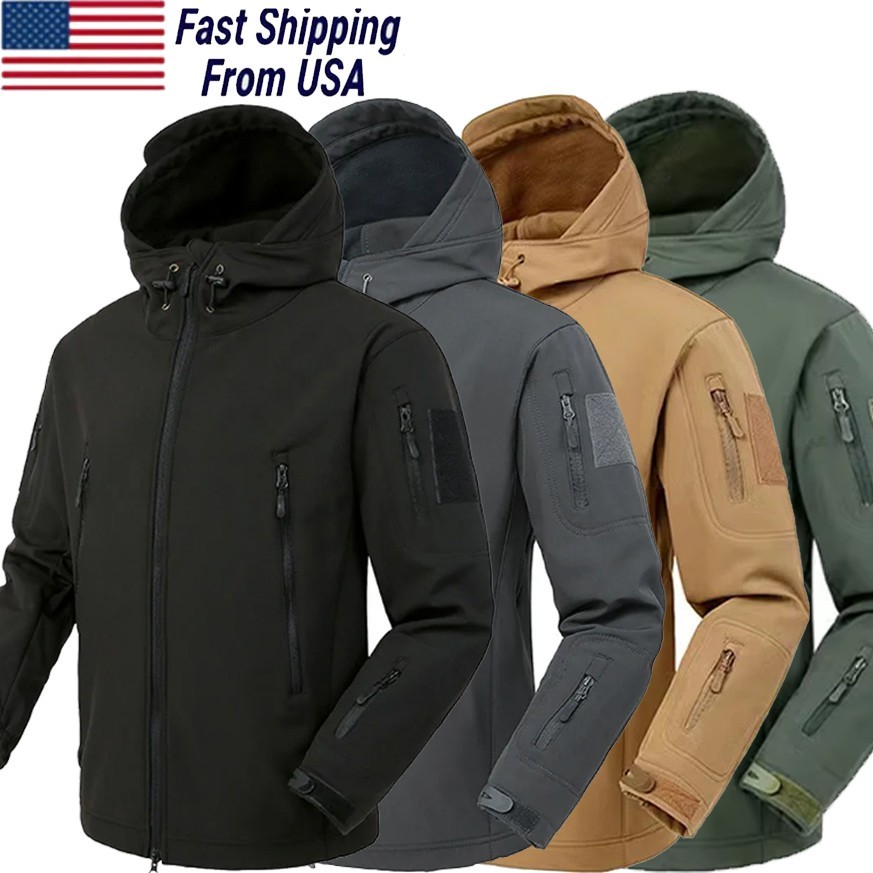 Men's Waterproof Ski Jacket Winter Warm Jackets Snow Thermal Fleece Work Coat US