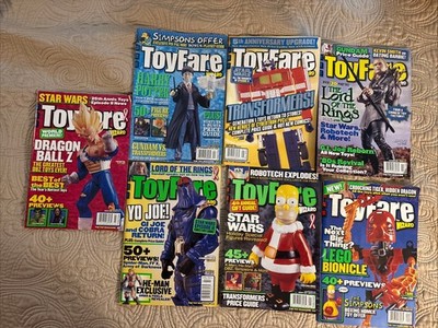 Mixed Lot of 7 ToyFare Magazines Transformers, Simpsons, Dragon Ball Z, GI Joe