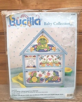 Bucilla Baby Collection #41490 Cross Stitch Hutch Kit - Pond Pals New Sealed 