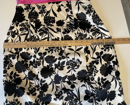 Vintage Blondie Nites Prom Formal Black & White Floral Pink Sash Empire Size 9 - Picture 12 of 12