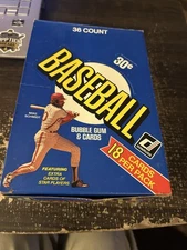 1981 Donruss Empty Box + 3 Unopened Packs , 3 Wrappers And 50 Pack Fresh Cards