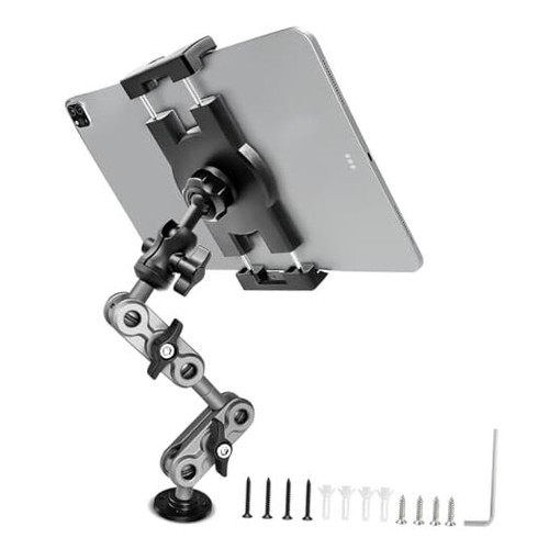 Aluminum Heavy Duty Drill Base Tablet Holder Car Mount Dashboard, 14.2“ Long - 第 1/7 張圖片