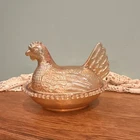 Vintage Indiana Glass Marigold Carnival Glass Hen on Nest Covered Dish