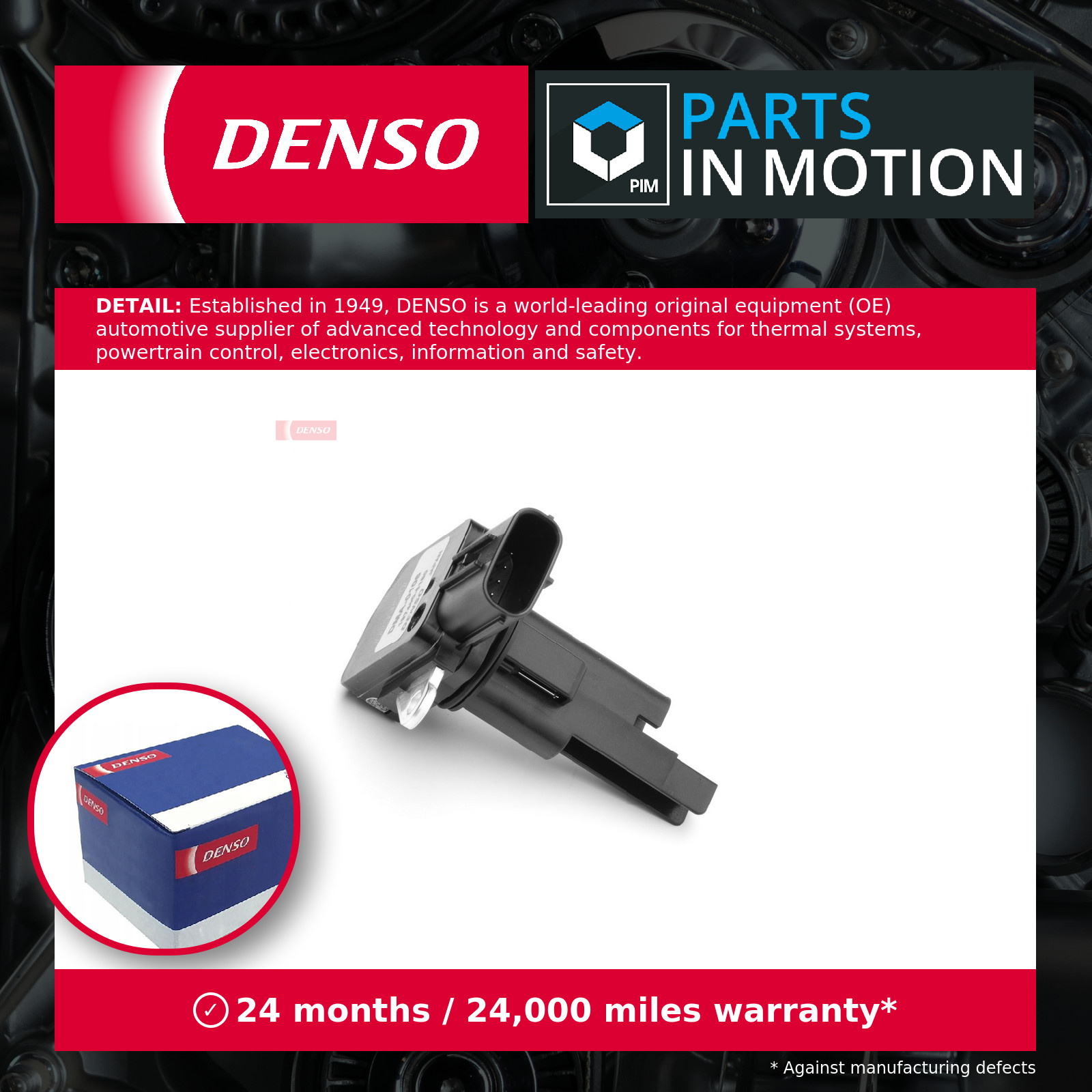 Air Mass Sensor fits TOYOTA HILUX Mk7 3.0D 11 to 15 1KD-FTV Flow Meter Denso New