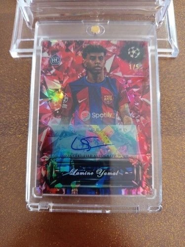 Yamal Ucc Autograph Laminates 2023/24 Sapphire 1/5 Fc Barcelona
