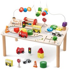 Holz Spieltisch Montessori Aktivitätstisch Lernspielzeug Geschenk für Kinder