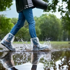 10 Pair Disposable Waterproof Shoe Covers Non-Slip Rain Booties Men Women Clear