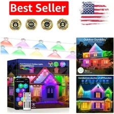 Versatile 150ft Outdoor String Lights with Smart App Control for -Round Use