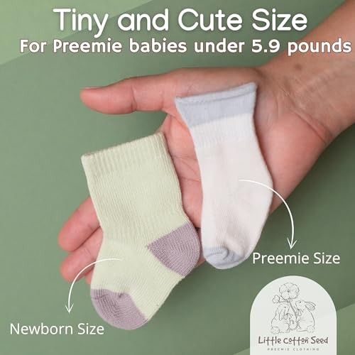 Organic Socks - Girls & Boys Preemie Set 4 Miracle Color : Grey, Ivory - Picture 3 of 6