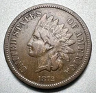1872  INDIAN CENT   F/VF   KEY DATE   #2209