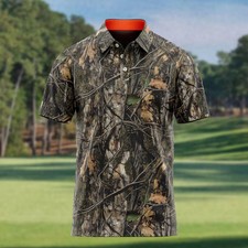Hunter Camo Golf Polo Shirt Men's Slim Fit Performance
