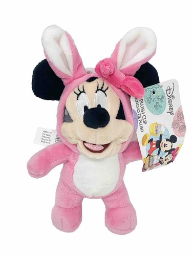 Disney Baby Rosa Minnie Mouse Osterhase Plüsch 6 Zoll Tasche Clip On Neu - Bild 1 von 6