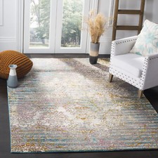 Safavieh Power Loomed Aria Collection Cream / Multi Area Rugs - ARA128C