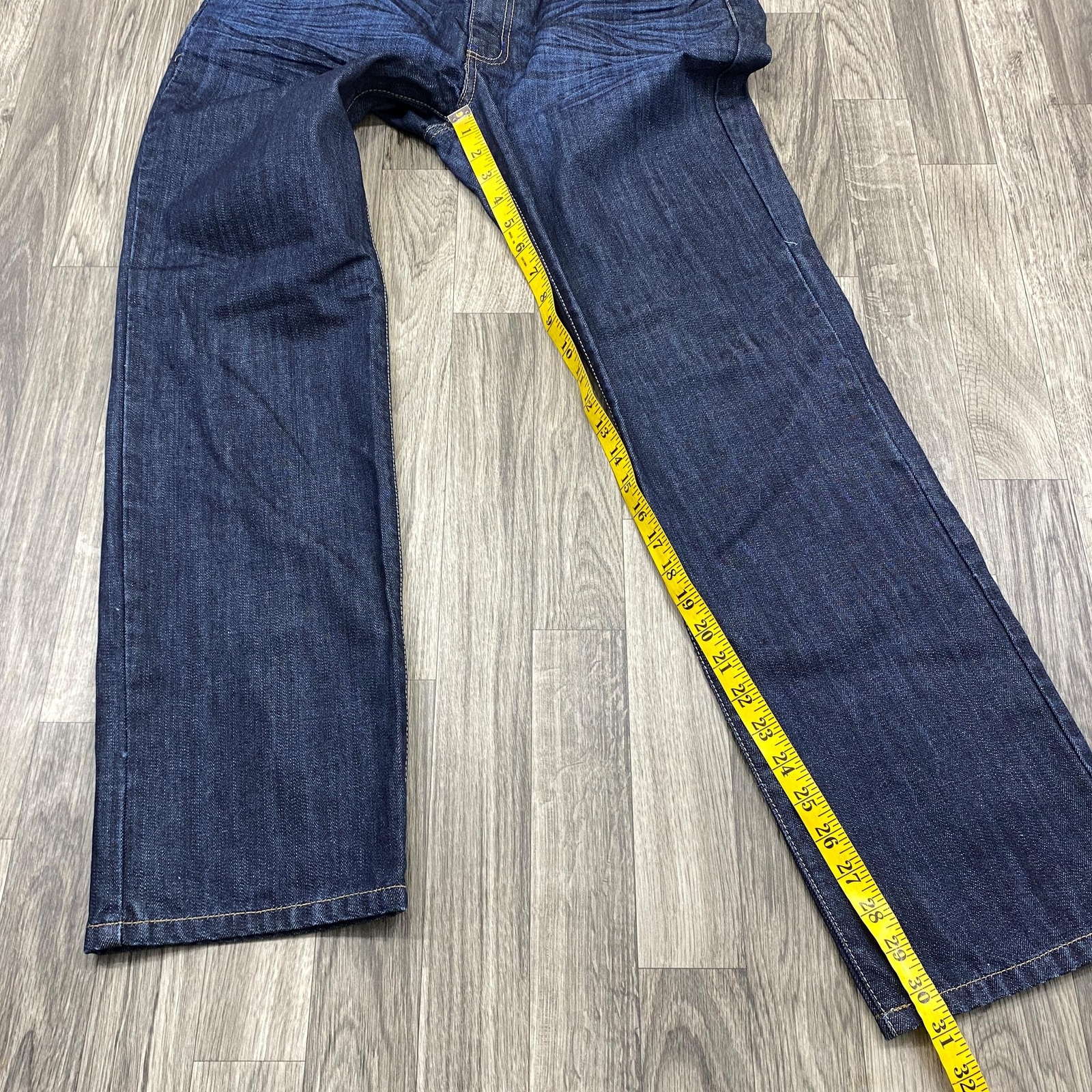 KENNETH HOLE Slim Straight Mid Rise Dark Wash Blue Denim Jeans Mens Size 34 / 30