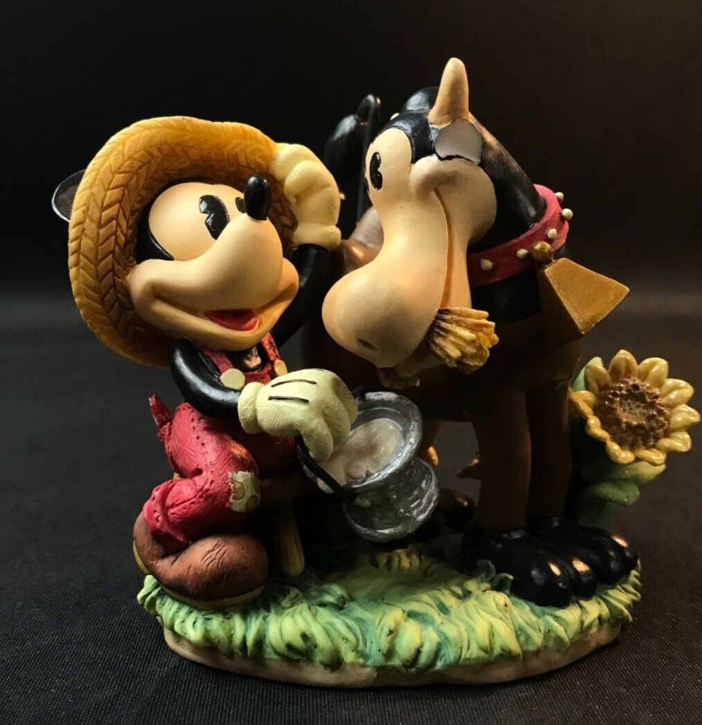 VTG Enesco Disney Mickey w/Cow Figure 4