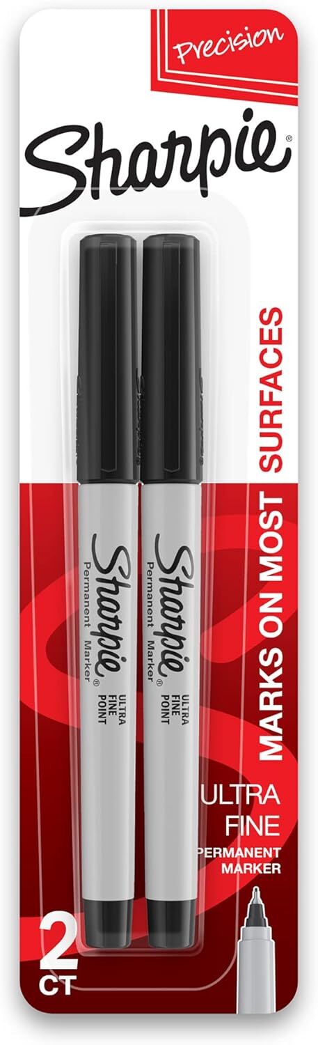SHARPIE 37161PP Permanent Markers, Ultra Fine Point, Black, 