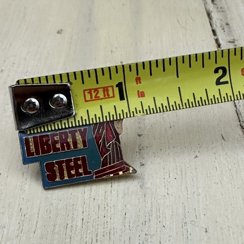 LIBERTY STEEL - Vtg Statue Of Liberty Blue Gold Red 1” Lapel Hat Pin Pinback - Picture 5 of 6