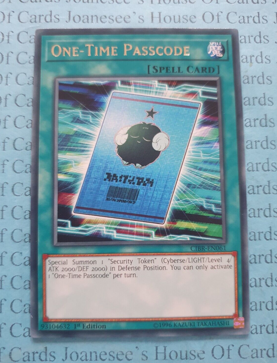 CIBR-EN061 One-Time Passcode Rare Yu-Gi-Oh Card 1st Edition New