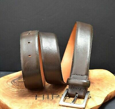 H&M Vintage Mens Leather Belt Classic Jeans Belt Brown Size 34 - Picture 3 of 5