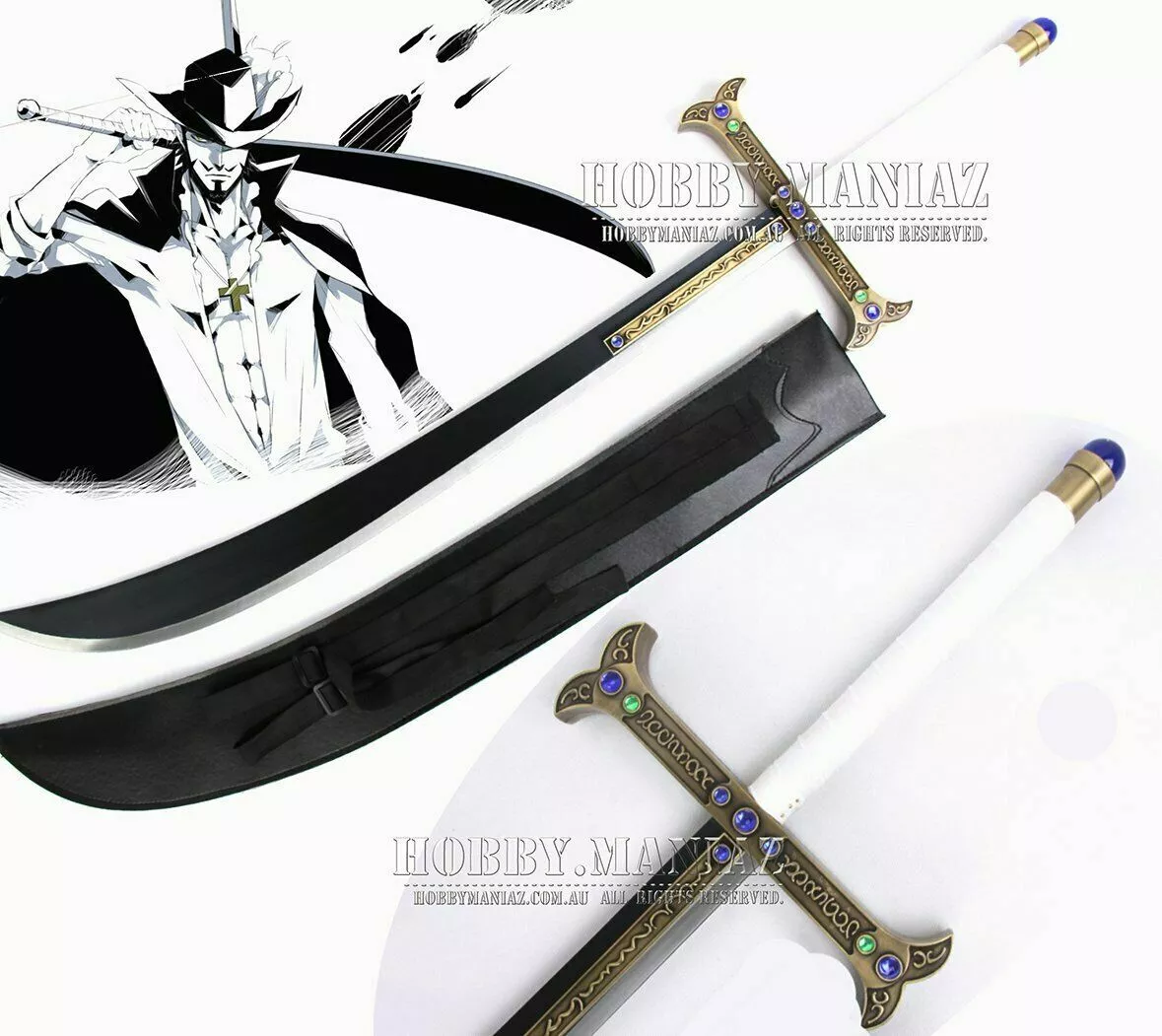 Dracule mihawk's yoru sword ''hawk eyes'' anime one  piece (zs525-2): for Softair