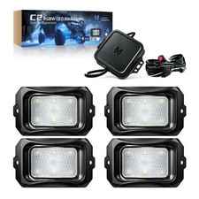 C2 4 Pods Curved RGBW LED Rock Lights APP Control Car Underbody Neon Lights Kit
