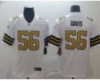 New Orleans Saints Demario Davis White Color Rush Limited Jersey