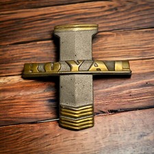 1940 Chrysler Royal Radio Plate Emblem Badge 1-1/4" Tall   Fox Co 2 Pin NO CROWN