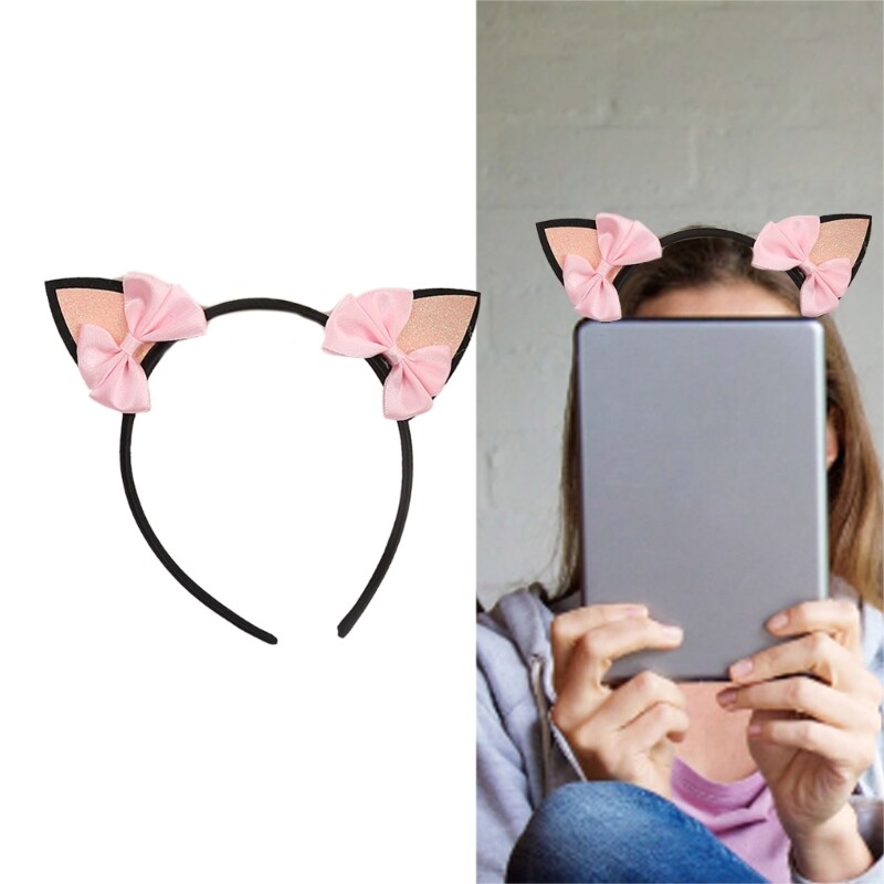 Glitter Tinsel Pompoms/Cat Ear Headband Birthday Party Teens Adult