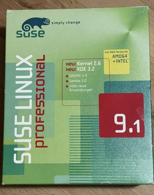 SUSE LINUX professional 9.1 in Box mit Handbüchern + Installations-CD s / DVD s