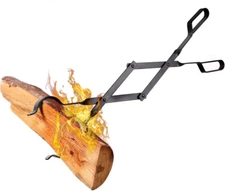 AMAGABELI GARDEN & HOME 26" Long Fireplace Tongs Log Grabber for Firewood Fire P