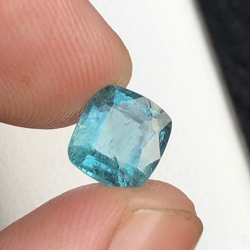 2.20 CT Natural Cushion Cut Neon Blue Tourmaline Loose Gemstone From Afghanistan - Picture 12 of 15
