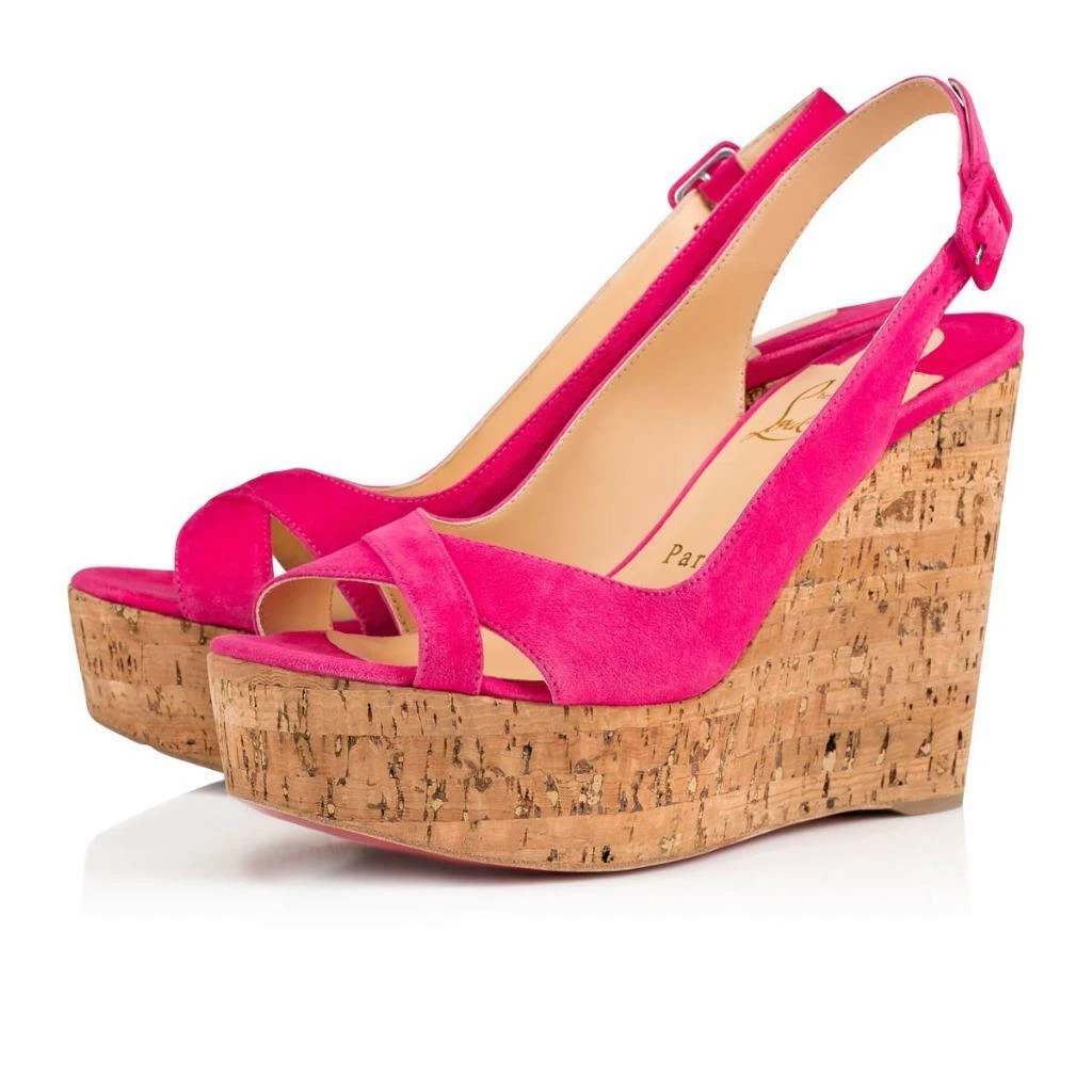 Christian Louboutin REINE DE LIEGE Platform Cork Wedge Heel Sandals Shoes 675
