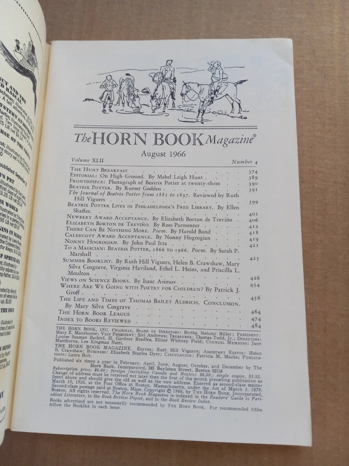 The HORN BOOK Magazine August 1966 - Image 2 of 3