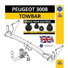 Detachable Towbar for Peugeot 3008 Crossover 2017-2024 Swan Neck  Electrics