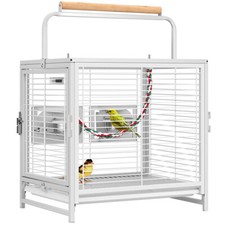 19'' Wrought Iron Bird Travel Carrier Cage Parrots Conures Lovebird Cockatiel
