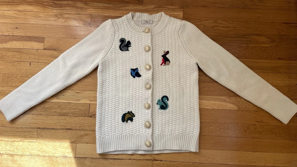 Cárdigan de Lana Merino Orla Kiely Critter EE. UU. 8/ REINO UNIDO 12 RARO y CODICIADO ¡ADORABLE! Foto 3 de 4