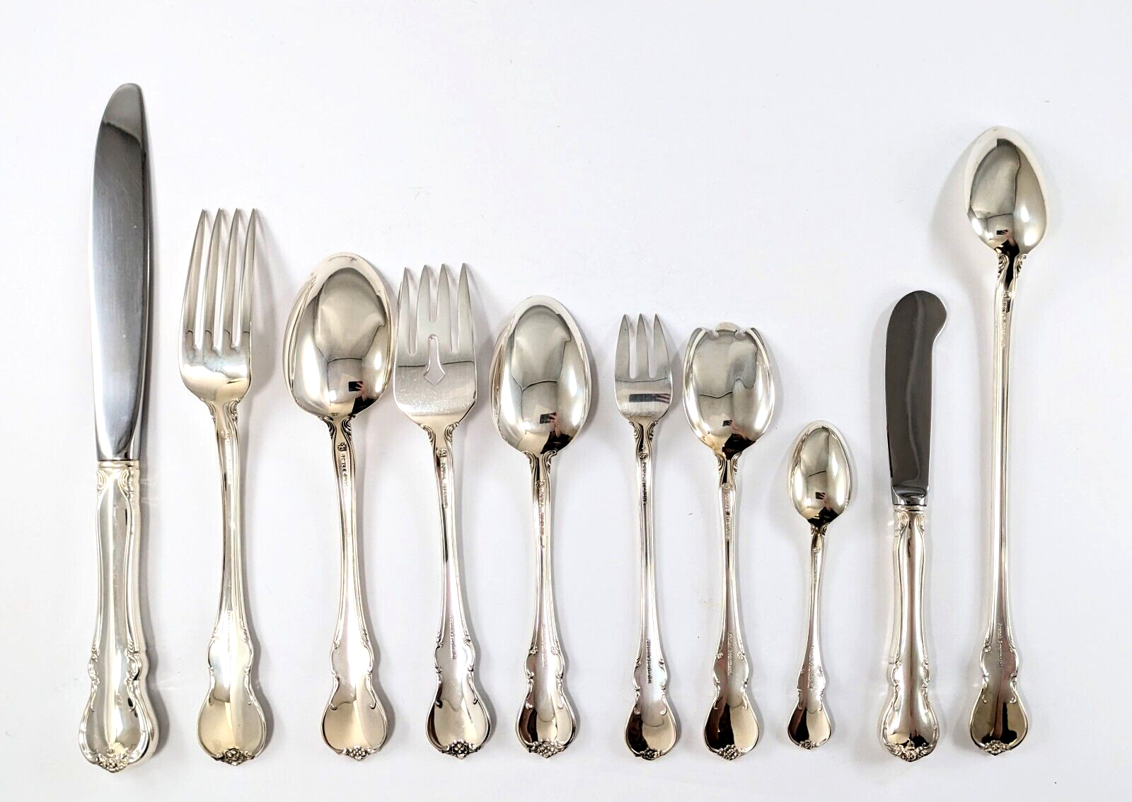 French Provincial TOWLE Sterling Silver Service for 12, 113 pcs with