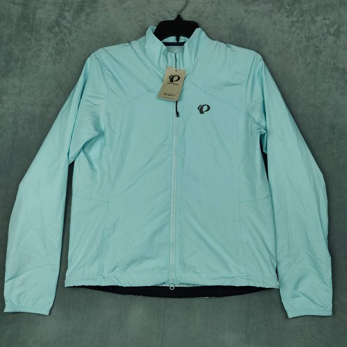 NEW Pearl Izumi Quest Barrier Jacket Womens Small Light Blue Cycling Relaxed Fit - Afbeelding 1 van 14