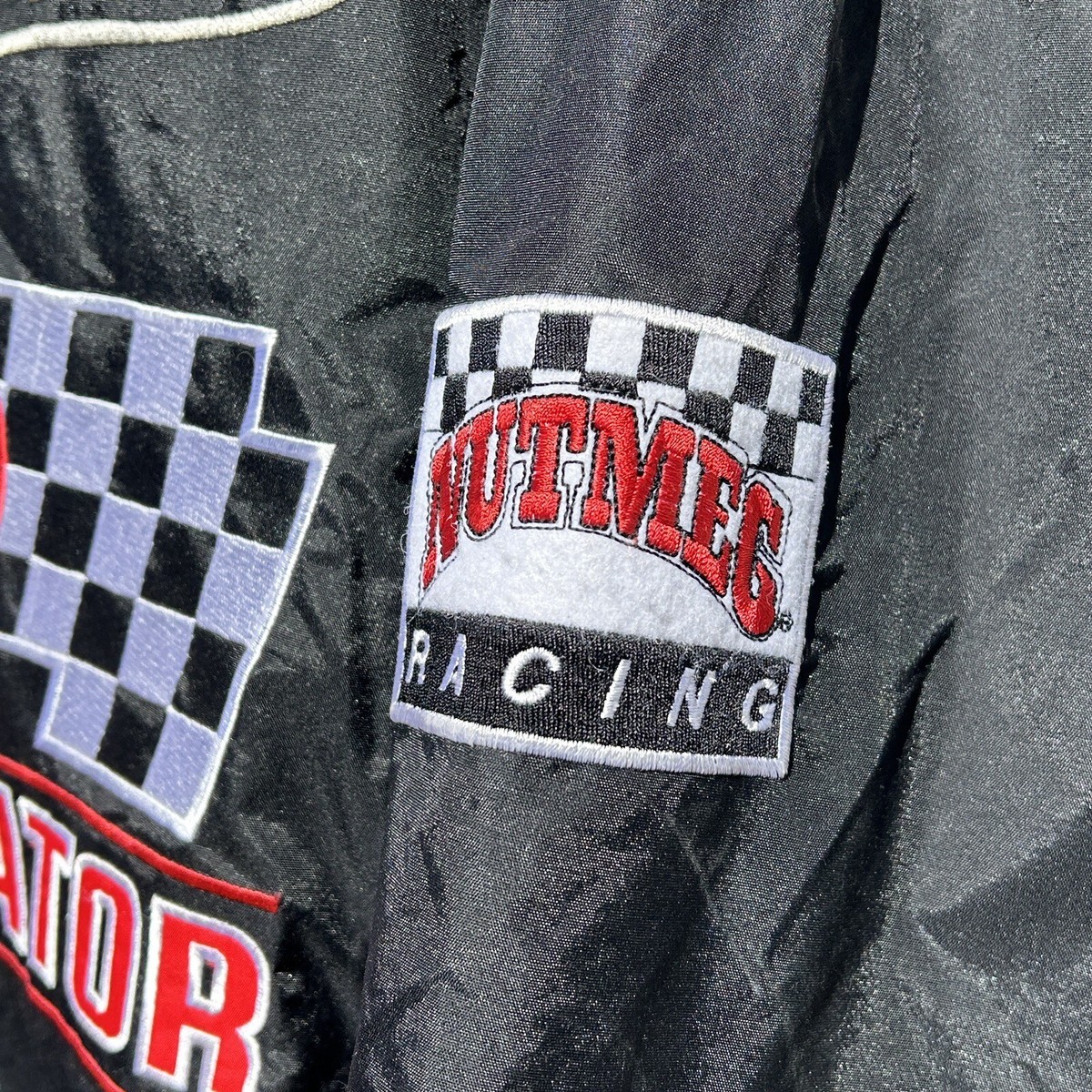NASCAR DALE EARNHARDT NUTMEG スタジャン Dale Earnhardt #3 Nutmeg Full Zip Vintage Jacket Nascar XL