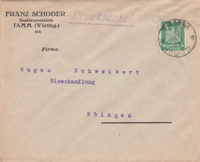TAMM, Envelope 1925, Franz Schober Wireware Factory